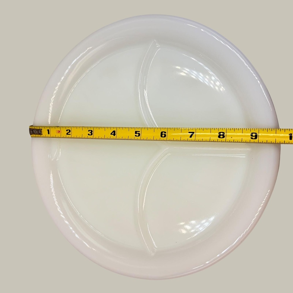 4 VTG Fire King 3 Compartment Divided Grill Plate w/ Stacking Tabs USA Oven Ware - Picture 8 of 9